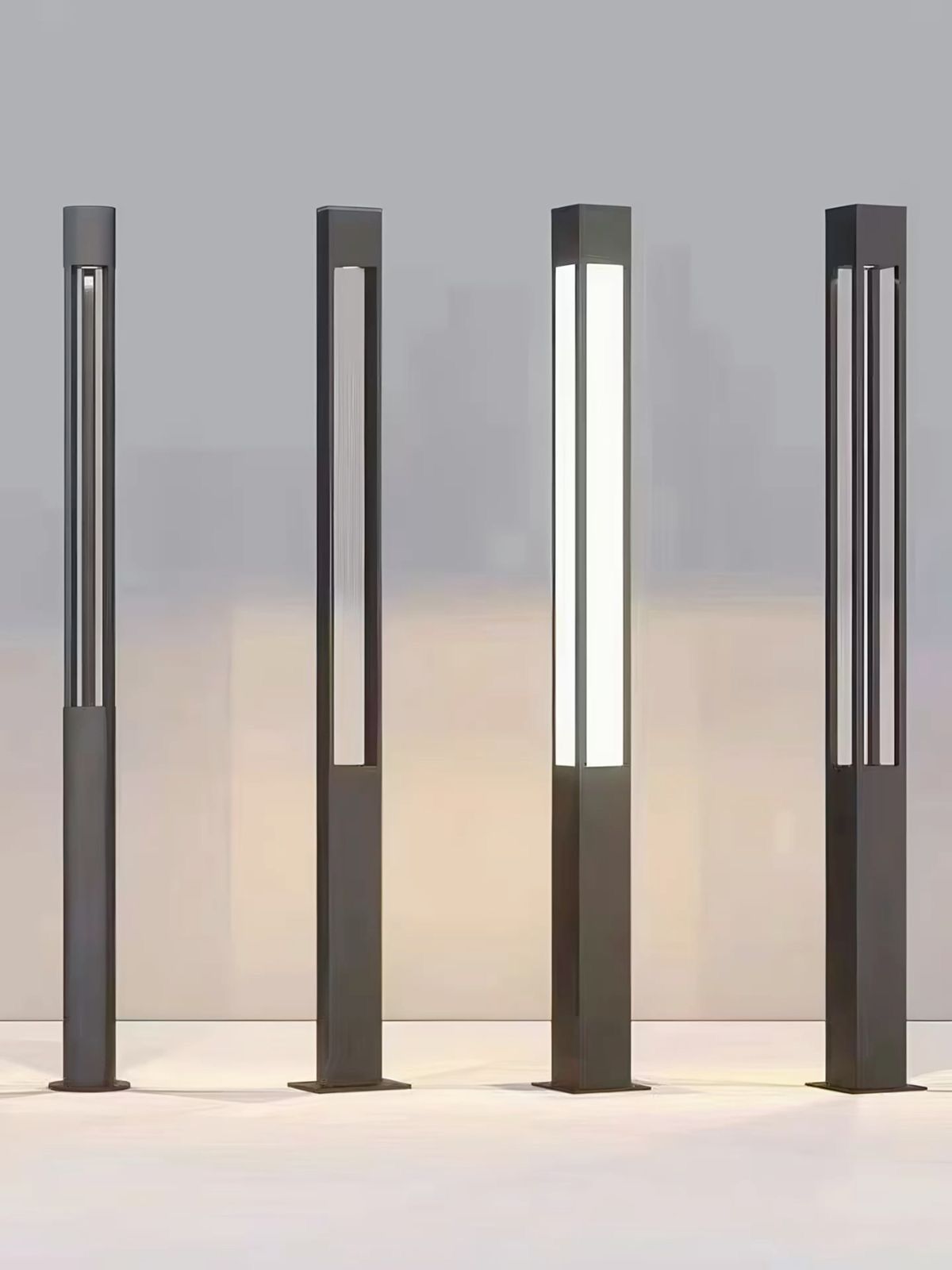 Modern slim bollard light