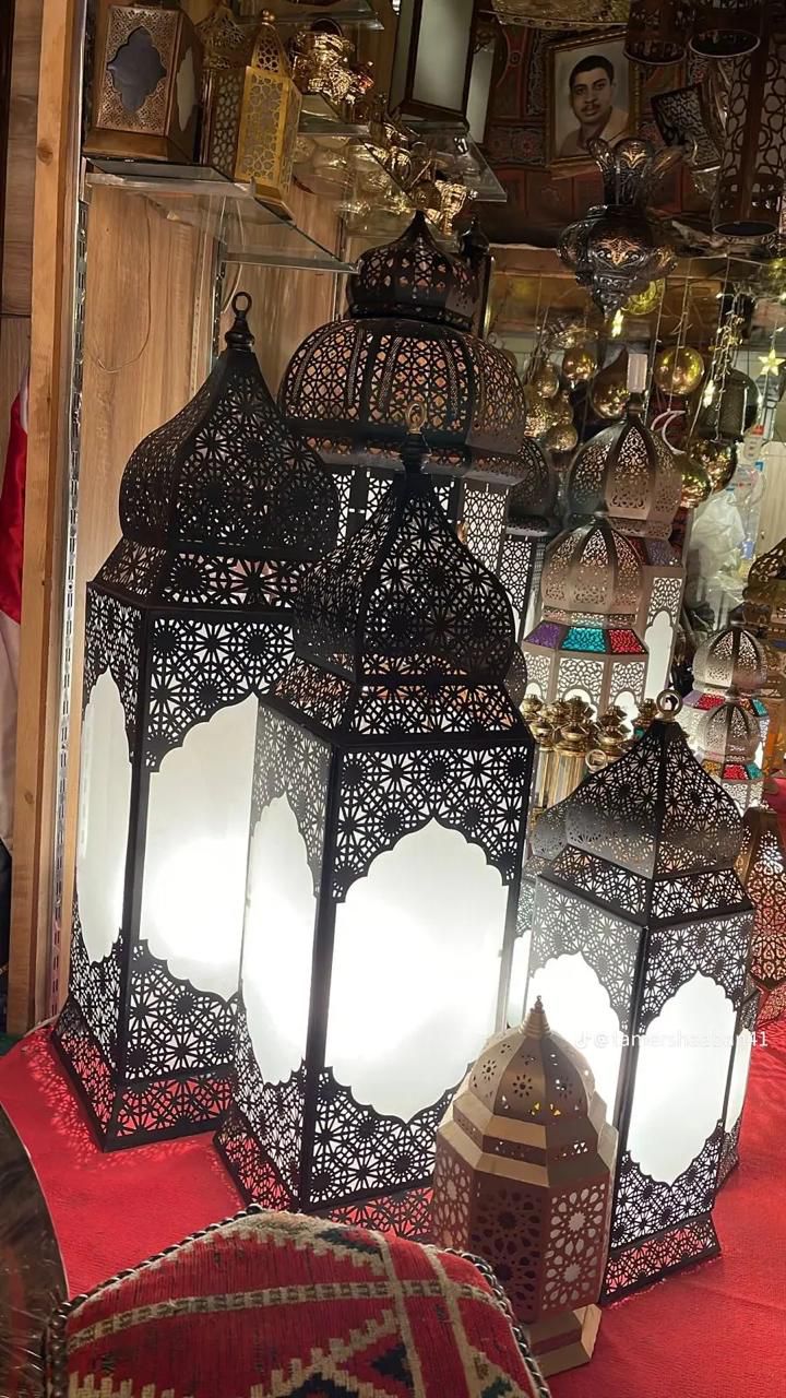 Black iron Moroccan lanterns