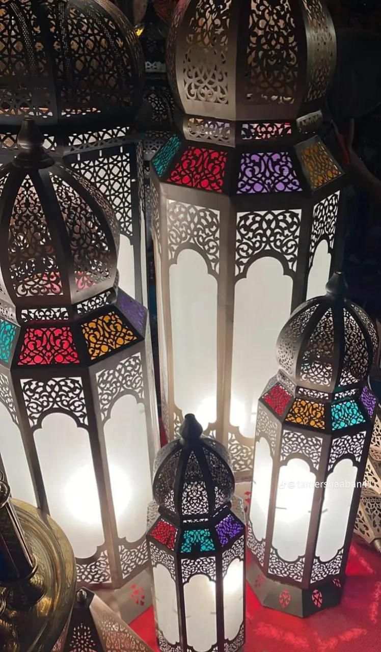 Colorful stained glass Moroccan lanterns